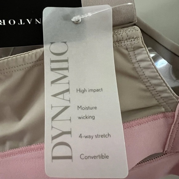 Natori Dynamic Convertible Contour underwire Sports Bra Rose Beige Pink 32C NWT - Picture 4 of 5